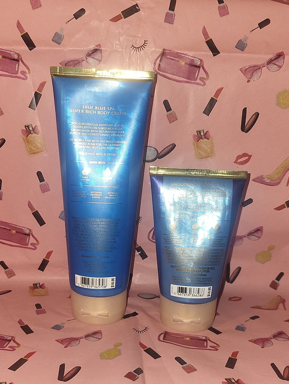 Bath & Body Works 2 Pc. True Blue Spa Set Body Cream & Foot Scrub NEW Full Size